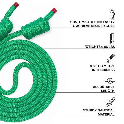 OCTOMOVES Flow Rope Exercise Rope with Training Modules – High-Performance,  Double-Braid Workout Rope Handcrafted in Europe – Adjustable-Length